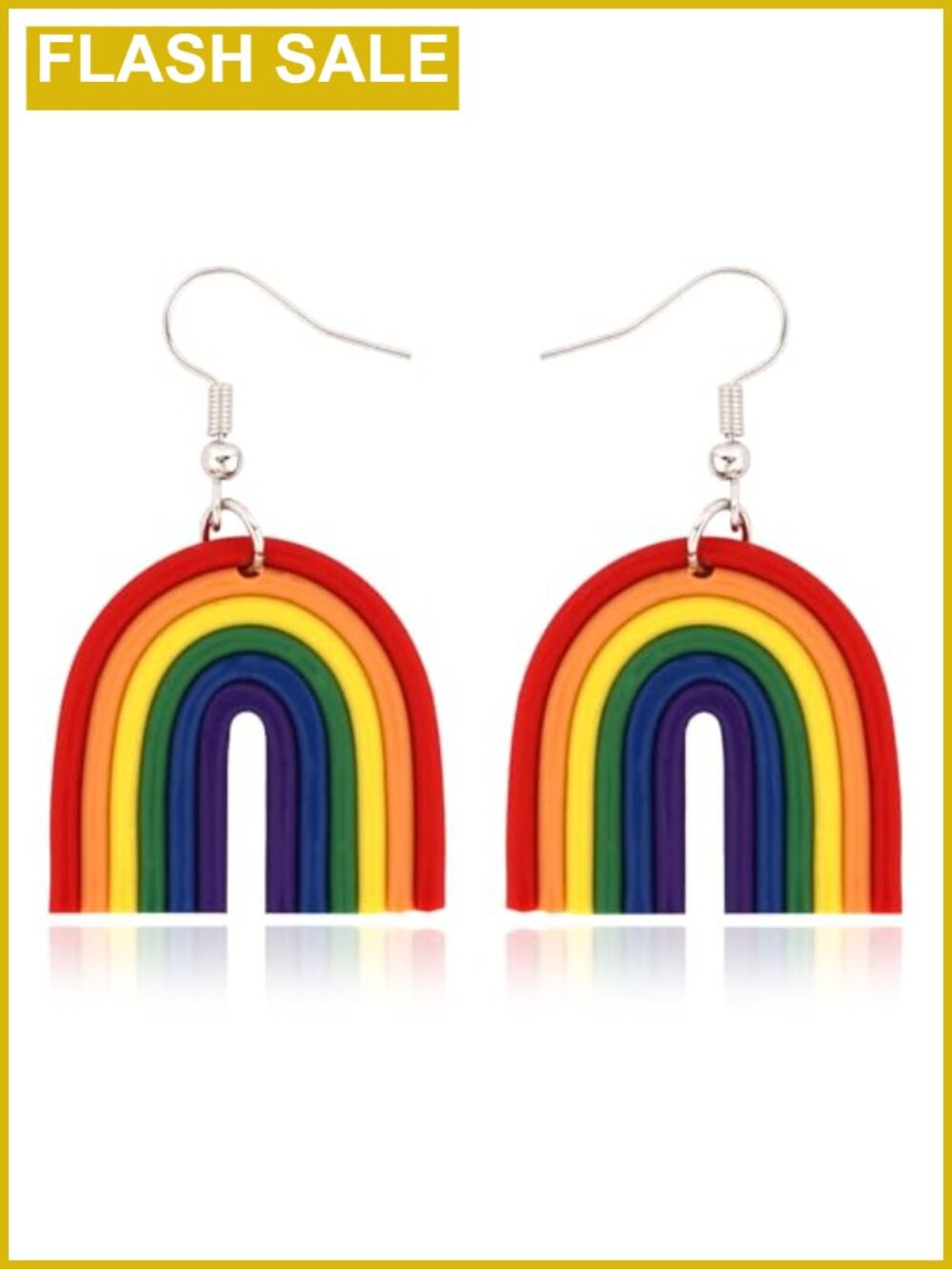 Rainbow Arch Dangle Earrings Polymer Clay Hypoallergenic Pride